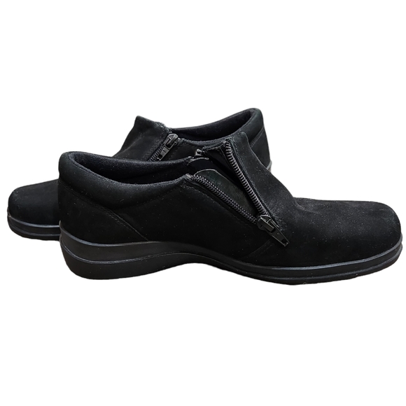 Easy Spirit Loafers Suede Black Side Zip Slip-on Ankle Boots Size 7WW - Picture 4 of 7